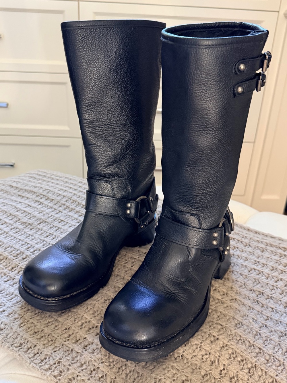 Steve Madden Astor Black Leather Boots - Picture 5 of 13